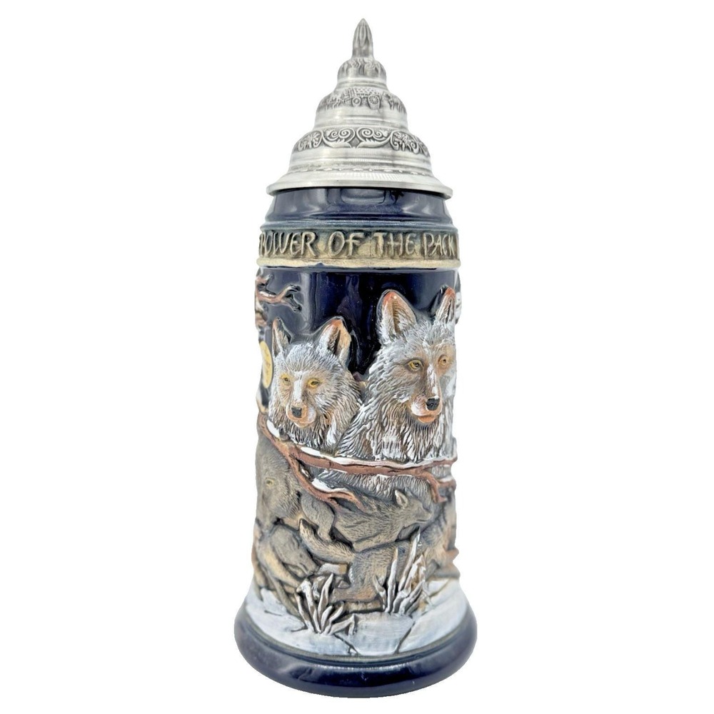 King-Werk Beer Stein Wolves Wolf The Power Of The Pack Handcrafted in Germany LE